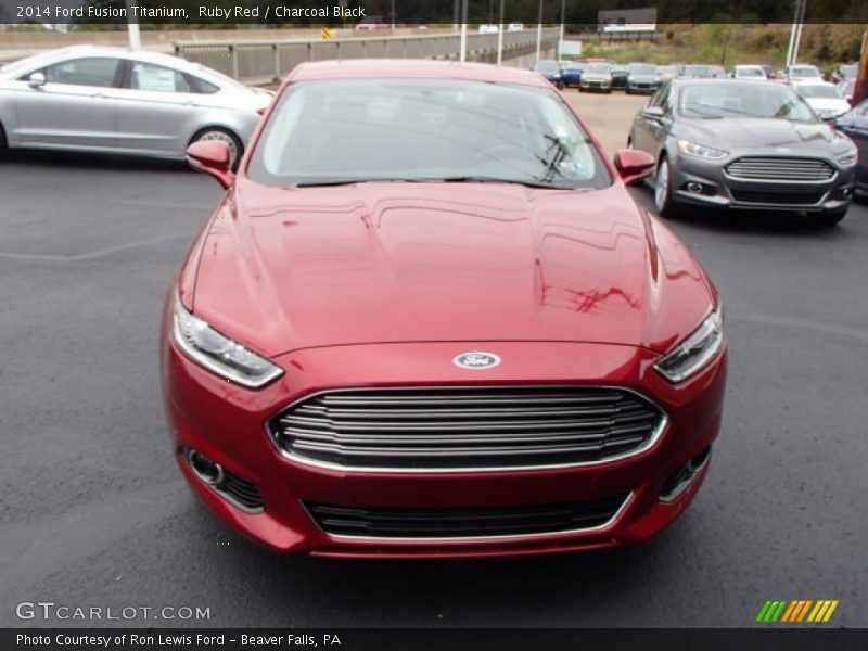 Ruby Red / Charcoal Black 2014 Ford Fusion Titanium