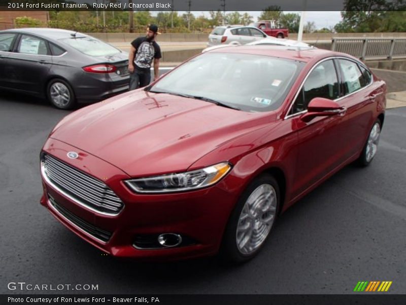 Ruby Red / Charcoal Black 2014 Ford Fusion Titanium