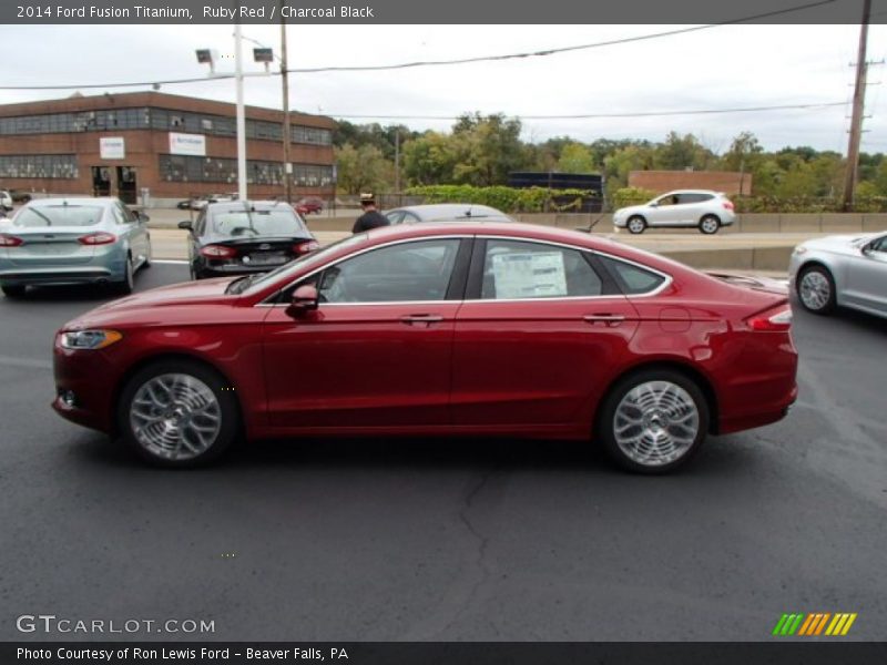 Ruby Red / Charcoal Black 2014 Ford Fusion Titanium