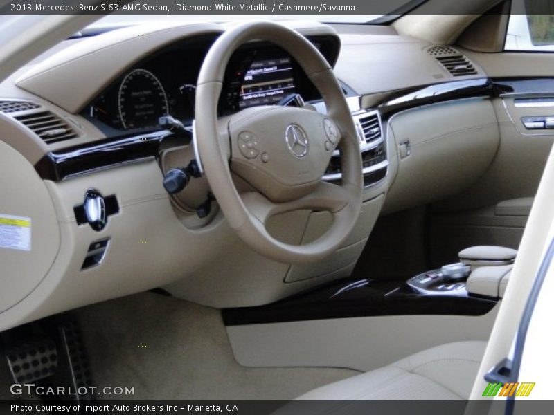 Diamond White Metallic / Cashmere/Savanna 2013 Mercedes-Benz S 63 AMG Sedan