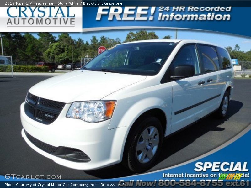 Stone White / Black/Light Graystone 2013 Ram C/V Tradesman