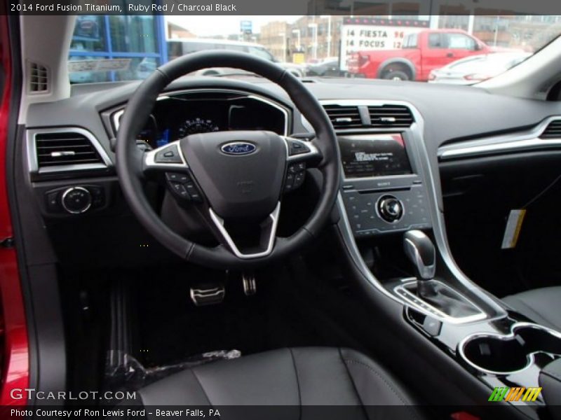 Ruby Red / Charcoal Black 2014 Ford Fusion Titanium