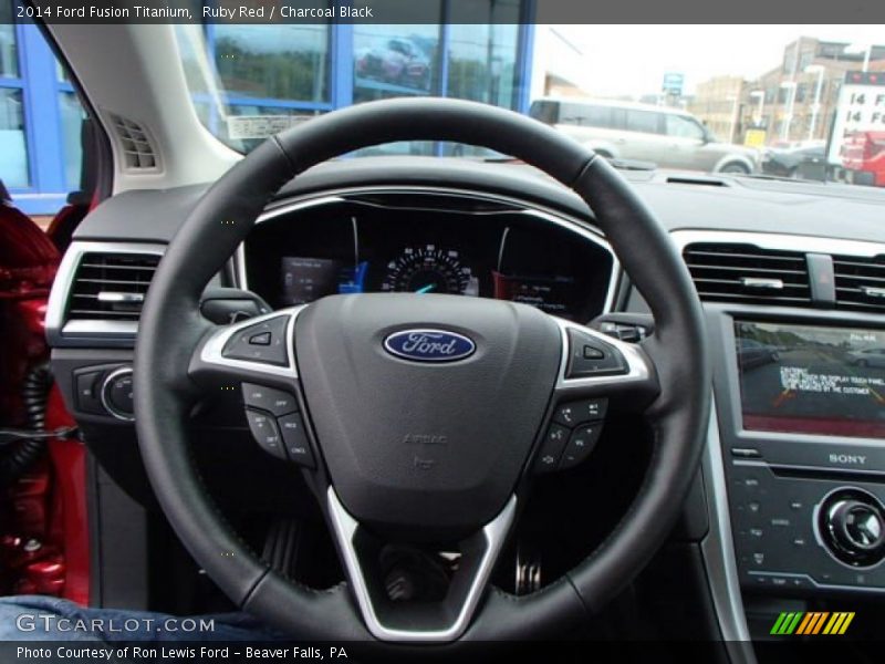 Ruby Red / Charcoal Black 2014 Ford Fusion Titanium