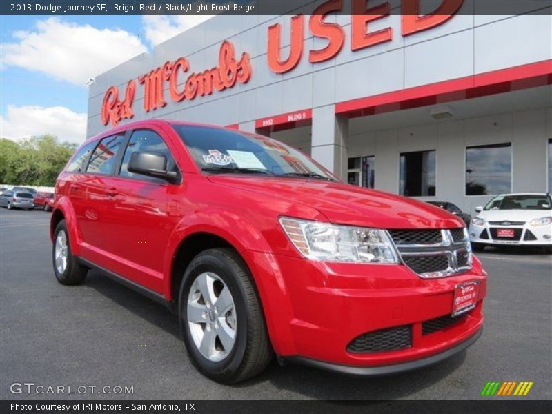 Bright Red / Black/Light Frost Beige 2013 Dodge Journey SE