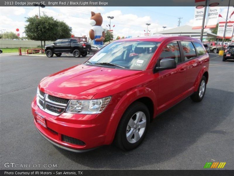 Bright Red / Black/Light Frost Beige 2013 Dodge Journey SE