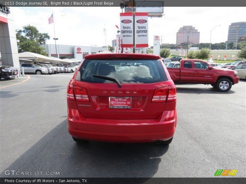 Bright Red / Black/Light Frost Beige 2013 Dodge Journey SE