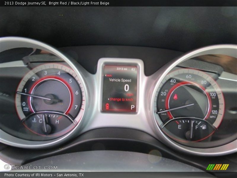 Bright Red / Black/Light Frost Beige 2013 Dodge Journey SE
