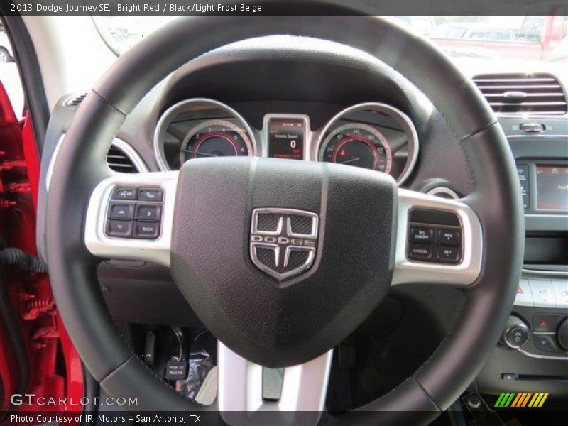Bright Red / Black/Light Frost Beige 2013 Dodge Journey SE