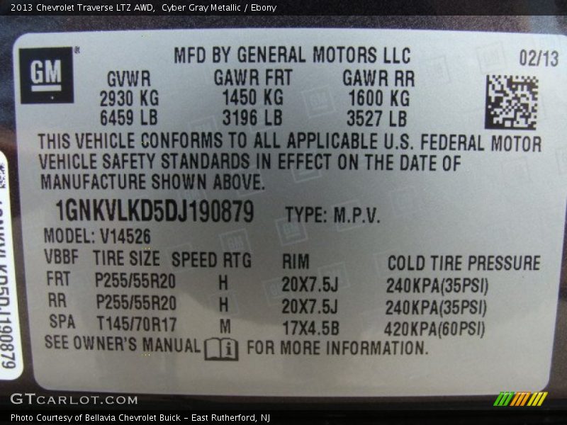 Cyber Gray Metallic / Ebony 2013 Chevrolet Traverse LTZ AWD