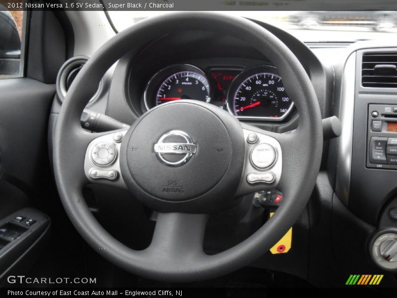 Super Black / Charcoal 2012 Nissan Versa 1.6 SV Sedan