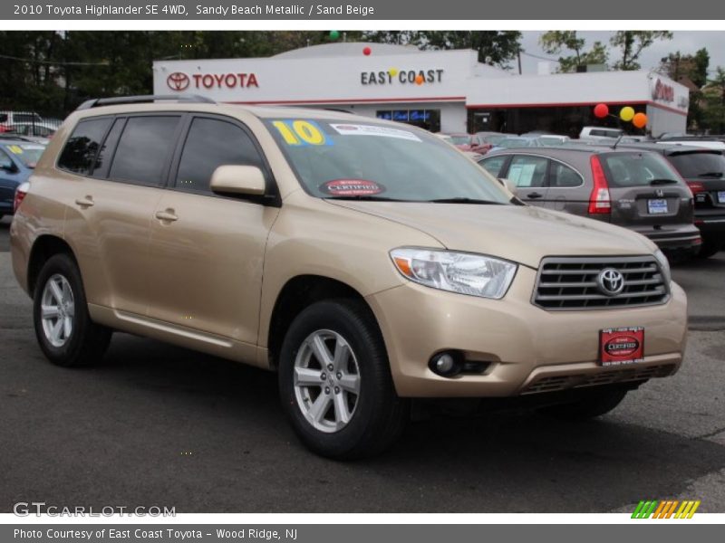 Sandy Beach Metallic / Sand Beige 2010 Toyota Highlander SE 4WD