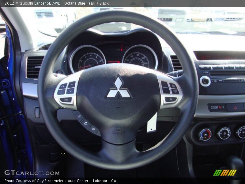 Octane Blue Pearl / Black 2012 Mitsubishi Lancer SE AWD