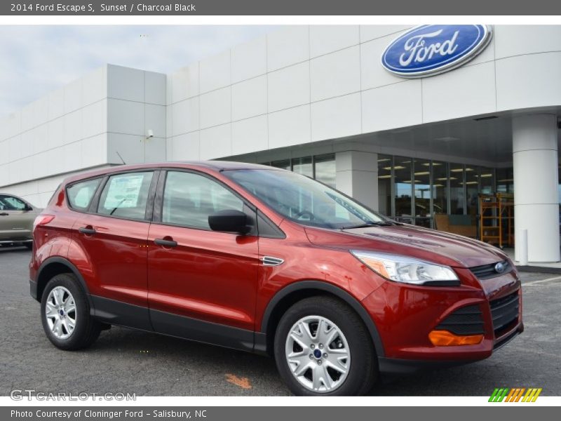 Sunset / Charcoal Black 2014 Ford Escape S