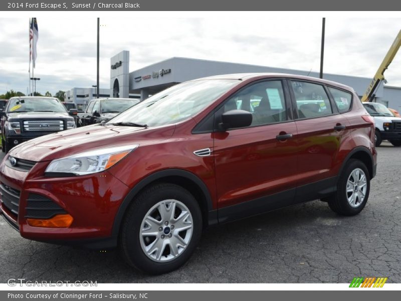 Sunset / Charcoal Black 2014 Ford Escape S