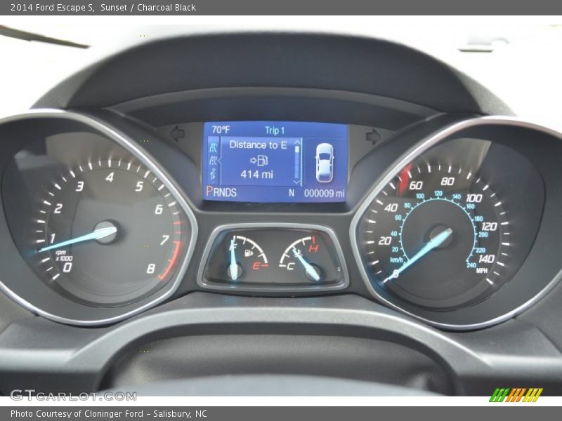 Sunset / Charcoal Black 2014 Ford Escape S