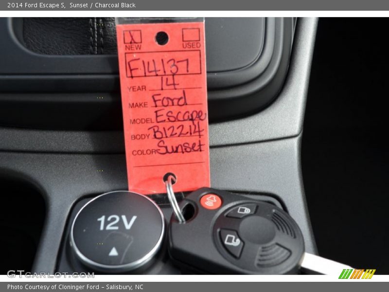 Sunset / Charcoal Black 2014 Ford Escape S