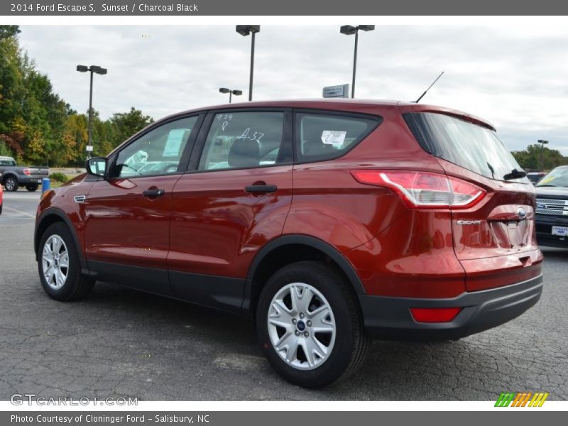 Sunset / Charcoal Black 2014 Ford Escape S