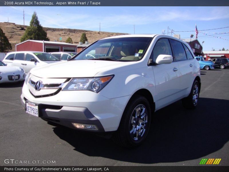 Aspen White Pearl / Taupe 2008 Acura MDX Technology