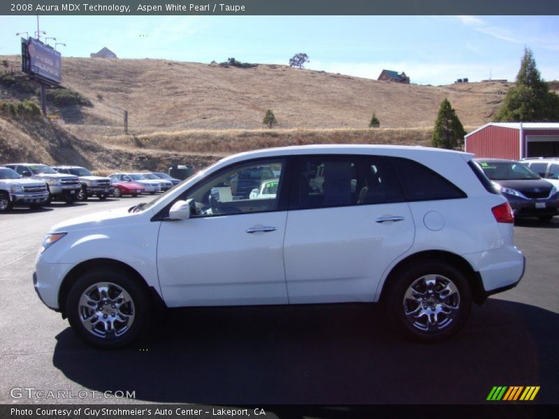 Aspen White Pearl / Taupe 2008 Acura MDX Technology