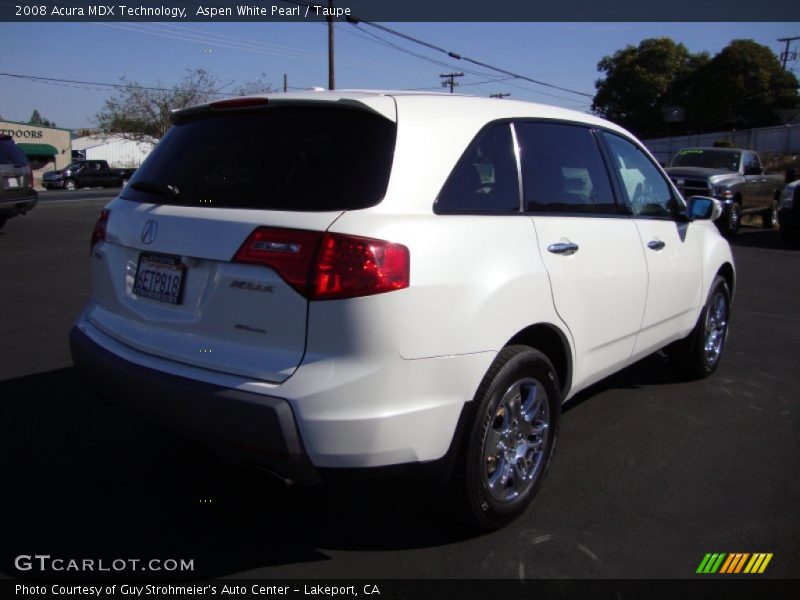 Aspen White Pearl / Taupe 2008 Acura MDX Technology