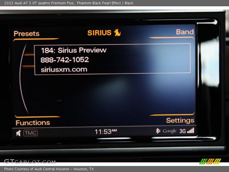 Phantom Black Pearl Effect / Black 2013 Audi A7 3.0T quattro Premium Plus