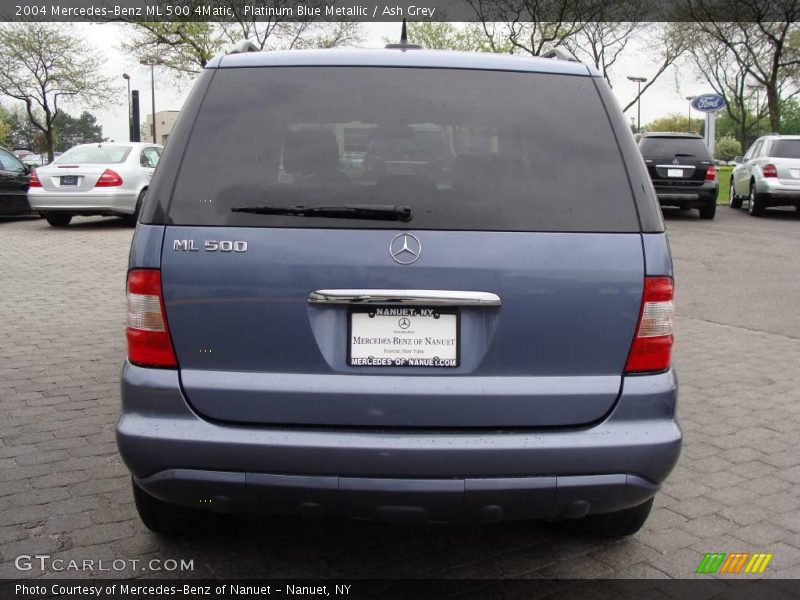 Platinum Blue Metallic / Ash Grey 2004 Mercedes-Benz ML 500 4Matic