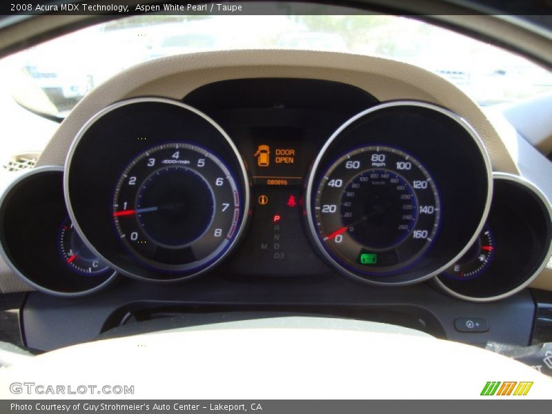 Aspen White Pearl / Taupe 2008 Acura MDX Technology