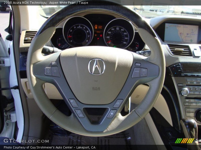 Aspen White Pearl / Taupe 2008 Acura MDX Technology