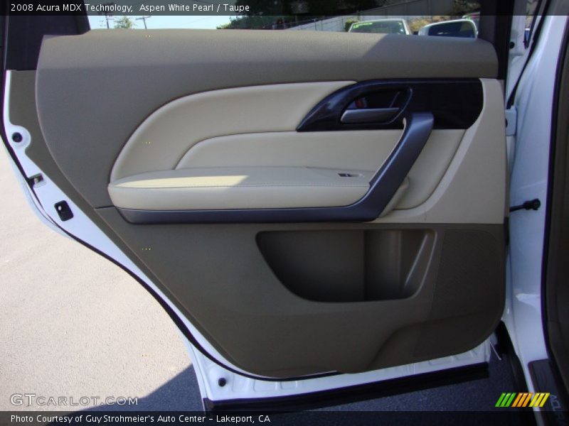 Aspen White Pearl / Taupe 2008 Acura MDX Technology