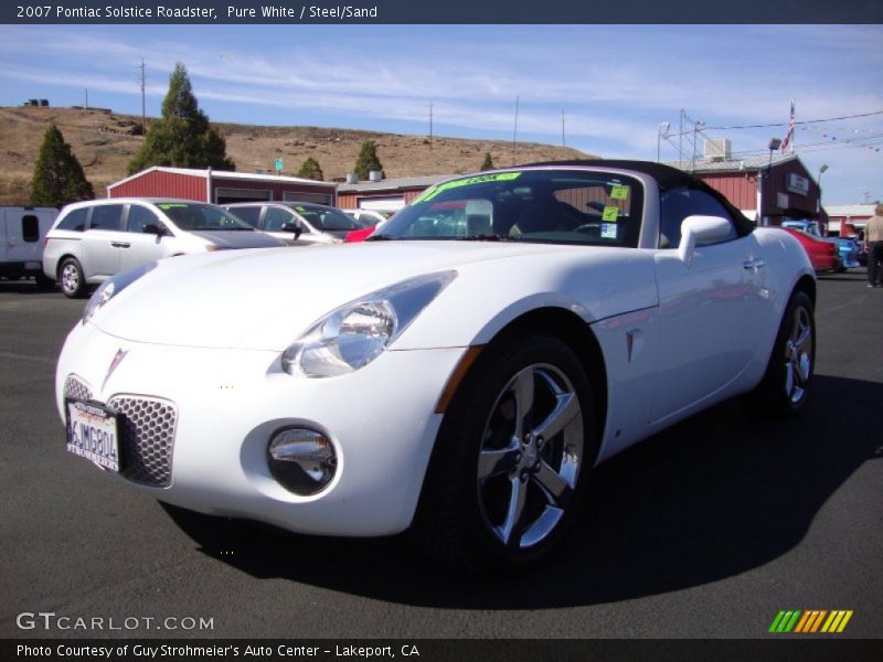 Pure White / Steel/Sand 2007 Pontiac Solstice Roadster