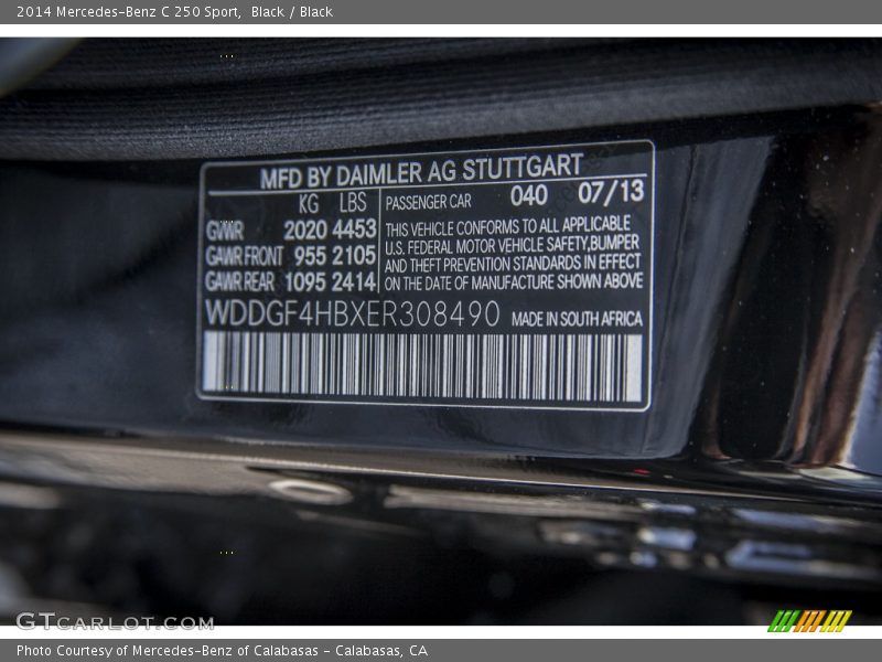 Black / Black 2014 Mercedes-Benz C 250 Sport