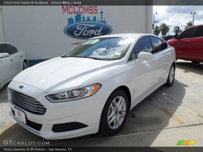 Oxford White / Dune 2014 Ford Fusion SE EcoBoost