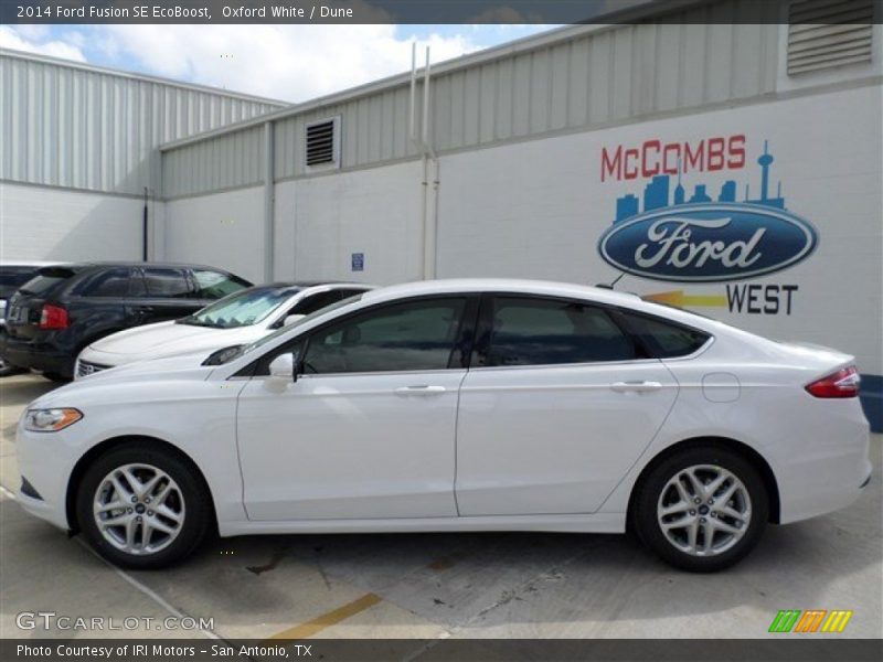 Oxford White / Dune 2014 Ford Fusion SE EcoBoost