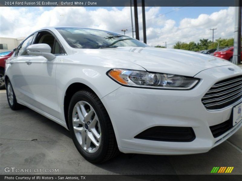 Oxford White / Dune 2014 Ford Fusion SE EcoBoost