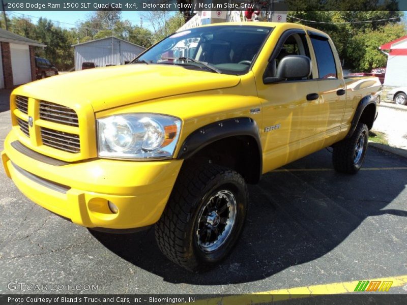 Detonator Yellow / Medium Slate Gray 2008 Dodge Ram 1500 SLT Quad Cab 4x4