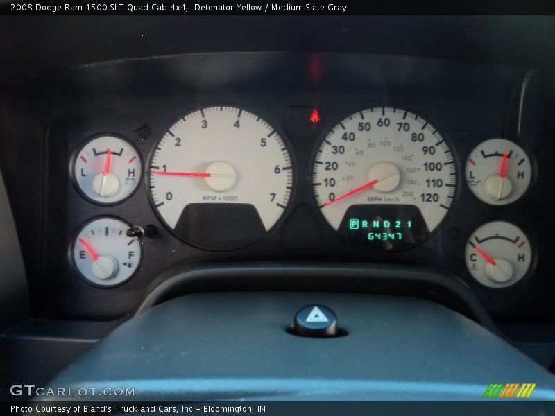 Detonator Yellow / Medium Slate Gray 2008 Dodge Ram 1500 SLT Quad Cab 4x4