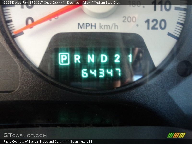 Detonator Yellow / Medium Slate Gray 2008 Dodge Ram 1500 SLT Quad Cab 4x4