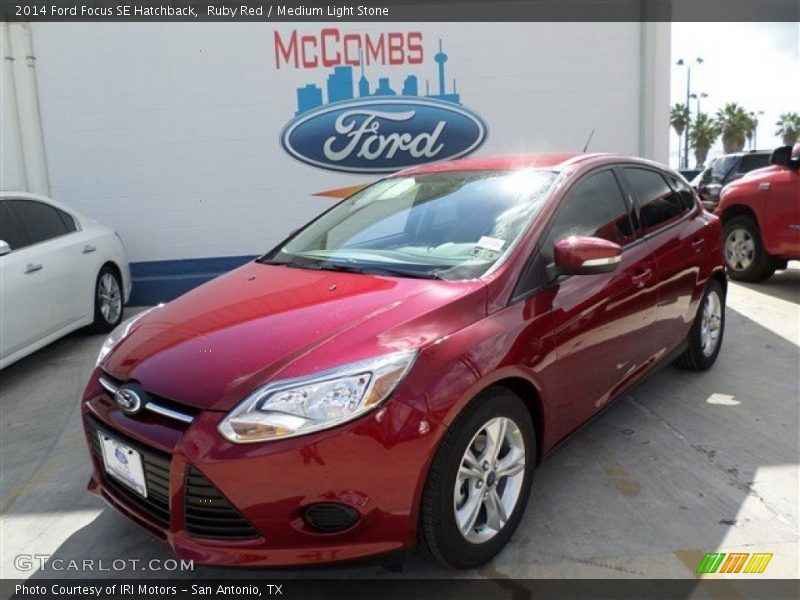 Ruby Red / Medium Light Stone 2014 Ford Focus SE Hatchback