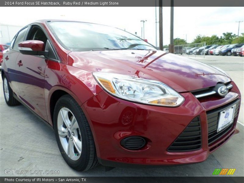 Ruby Red / Medium Light Stone 2014 Ford Focus SE Hatchback
