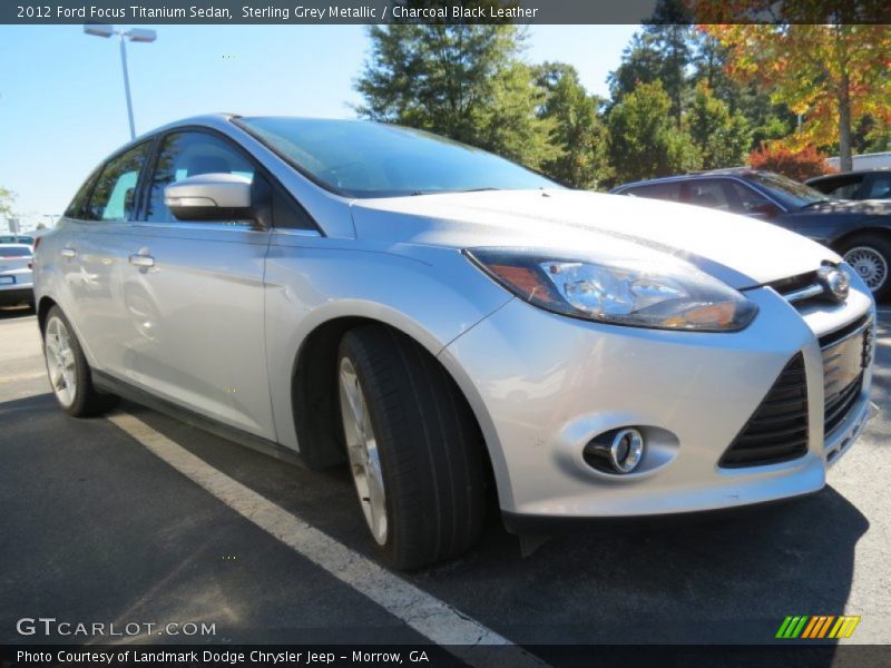 Sterling Grey Metallic / Charcoal Black Leather 2012 Ford Focus Titanium Sedan