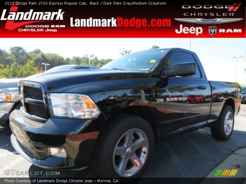 Black / Dark Slate Gray/Medium Graystone 2012 Dodge Ram 1500 Express Regular Cab