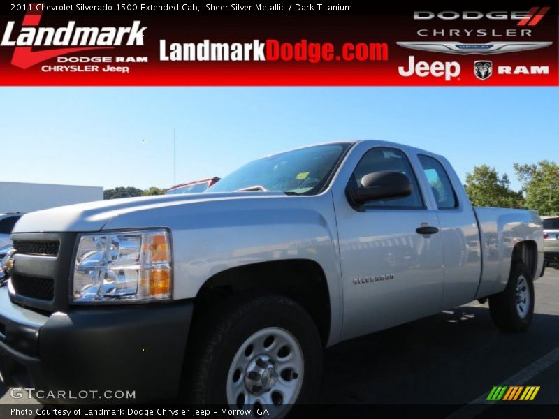 Sheer Silver Metallic / Dark Titanium 2011 Chevrolet Silverado 1500 Extended Cab