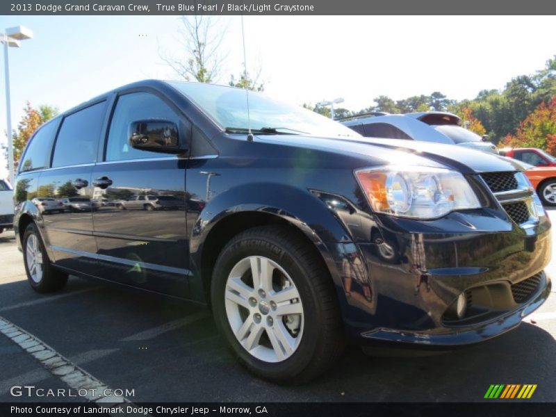 True Blue Pearl / Black/Light Graystone 2013 Dodge Grand Caravan Crew