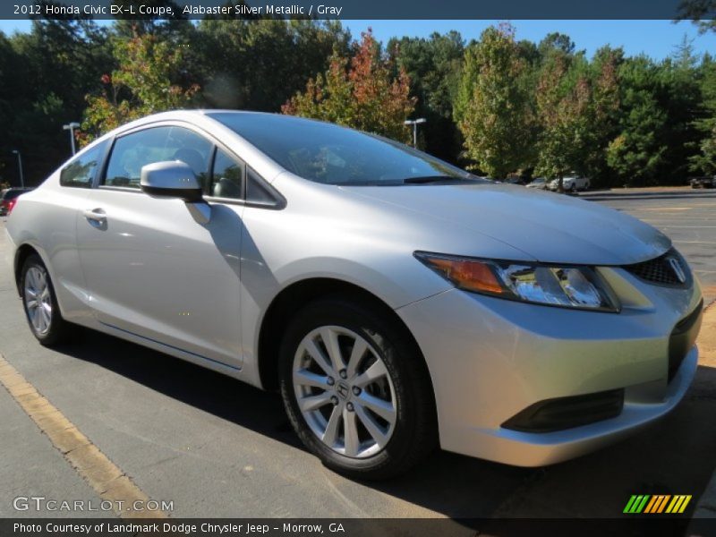Alabaster Silver Metallic / Gray 2012 Honda Civic EX-L Coupe