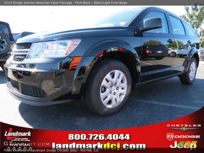 Pitch Black / Black/Light Frost Beige 2014 Dodge Journey Amercian Value Package