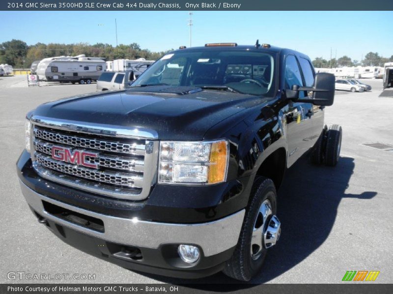 Onyx Black / Ebony 2014 GMC Sierra 3500HD SLE Crew Cab 4x4 Dually Chassis