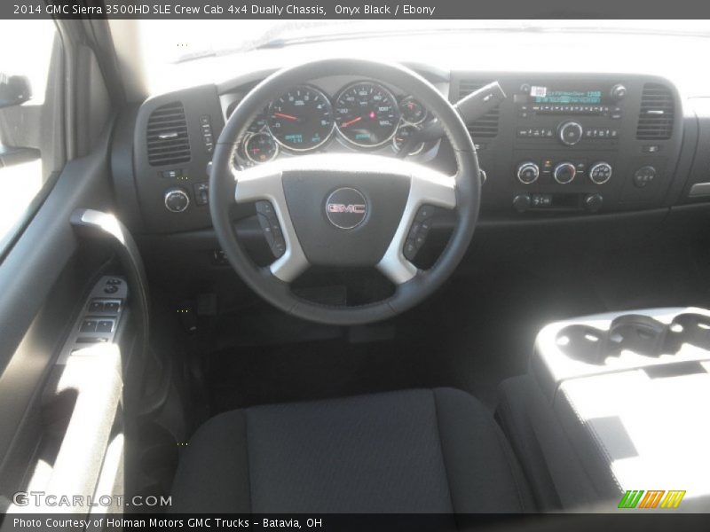 Onyx Black / Ebony 2014 GMC Sierra 3500HD SLE Crew Cab 4x4 Dually Chassis