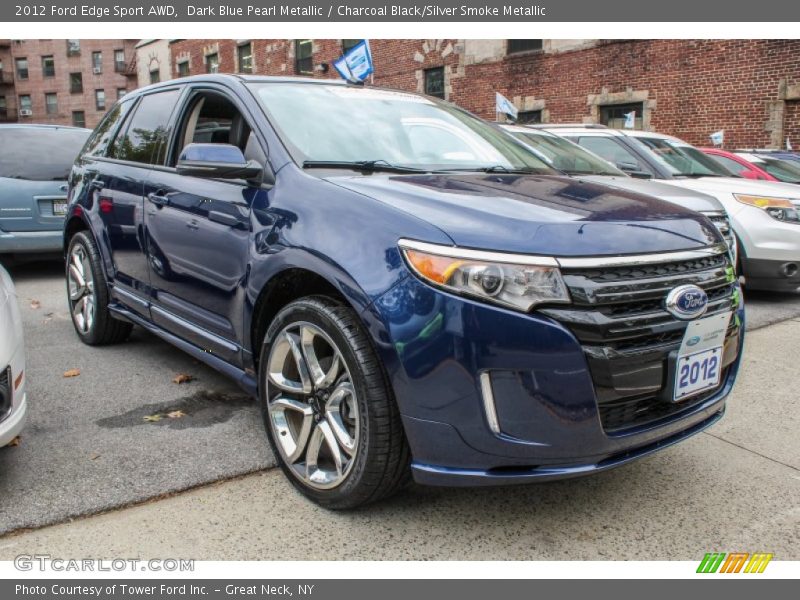 Dark Blue Pearl Metallic / Charcoal Black/Silver Smoke Metallic 2012 Ford Edge Sport AWD