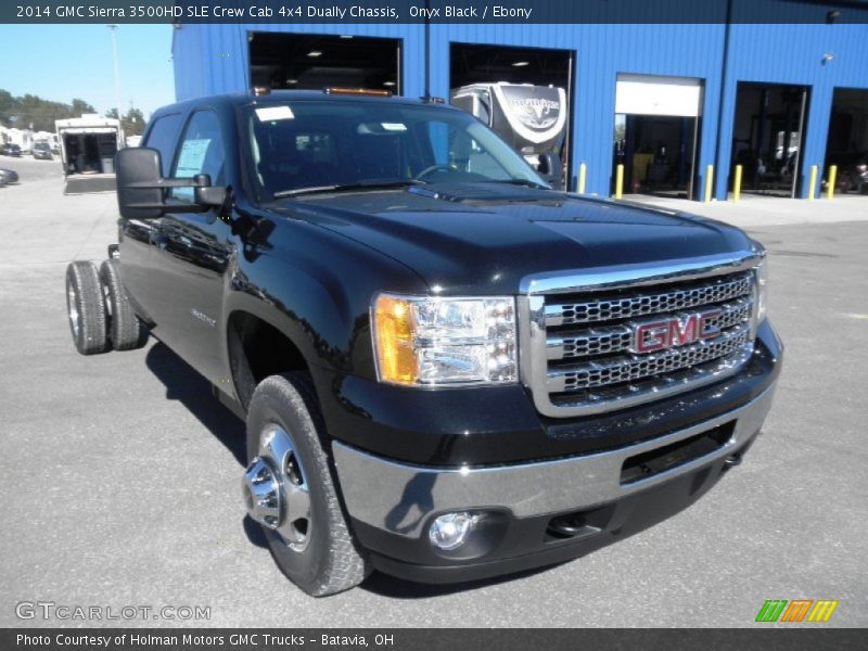 Onyx Black / Ebony 2014 GMC Sierra 3500HD SLE Crew Cab 4x4 Dually Chassis