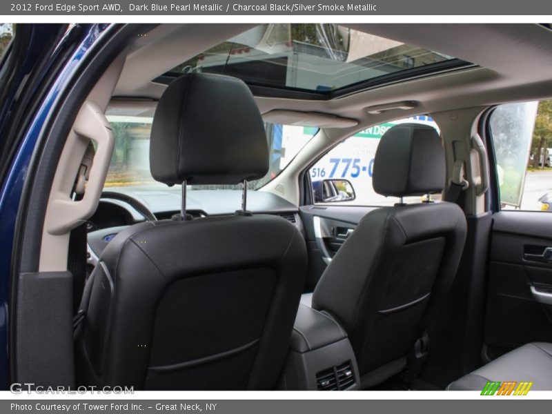 Dark Blue Pearl Metallic / Charcoal Black/Silver Smoke Metallic 2012 Ford Edge Sport AWD